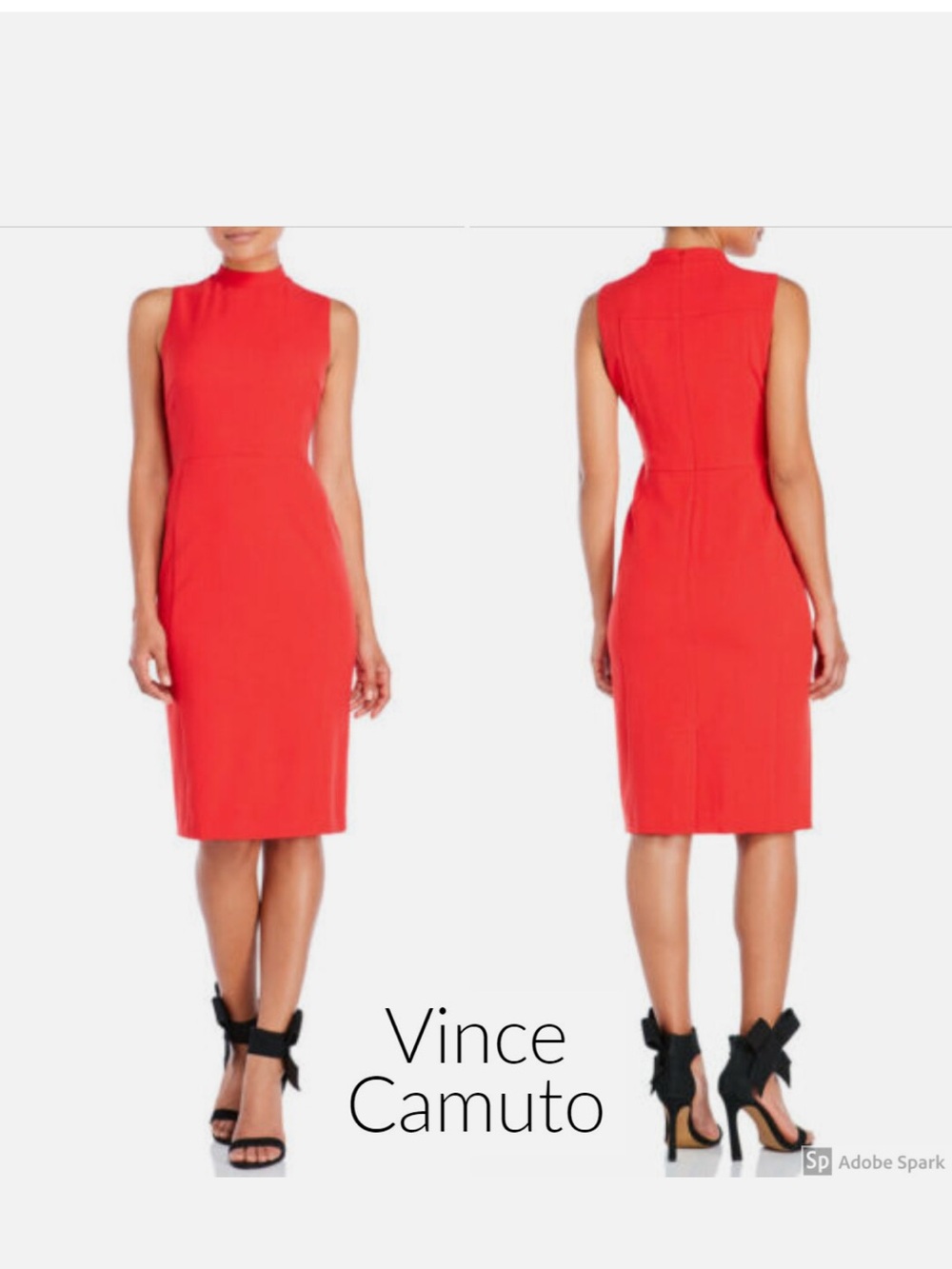 Vince Camuto Sleeveless Midi Dress in Bright Red